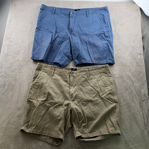 George Mens Shorts Size 42 Lot Of Two Casual Summer Chino Classic Khaki Tan Blue - Picture 15 of 16